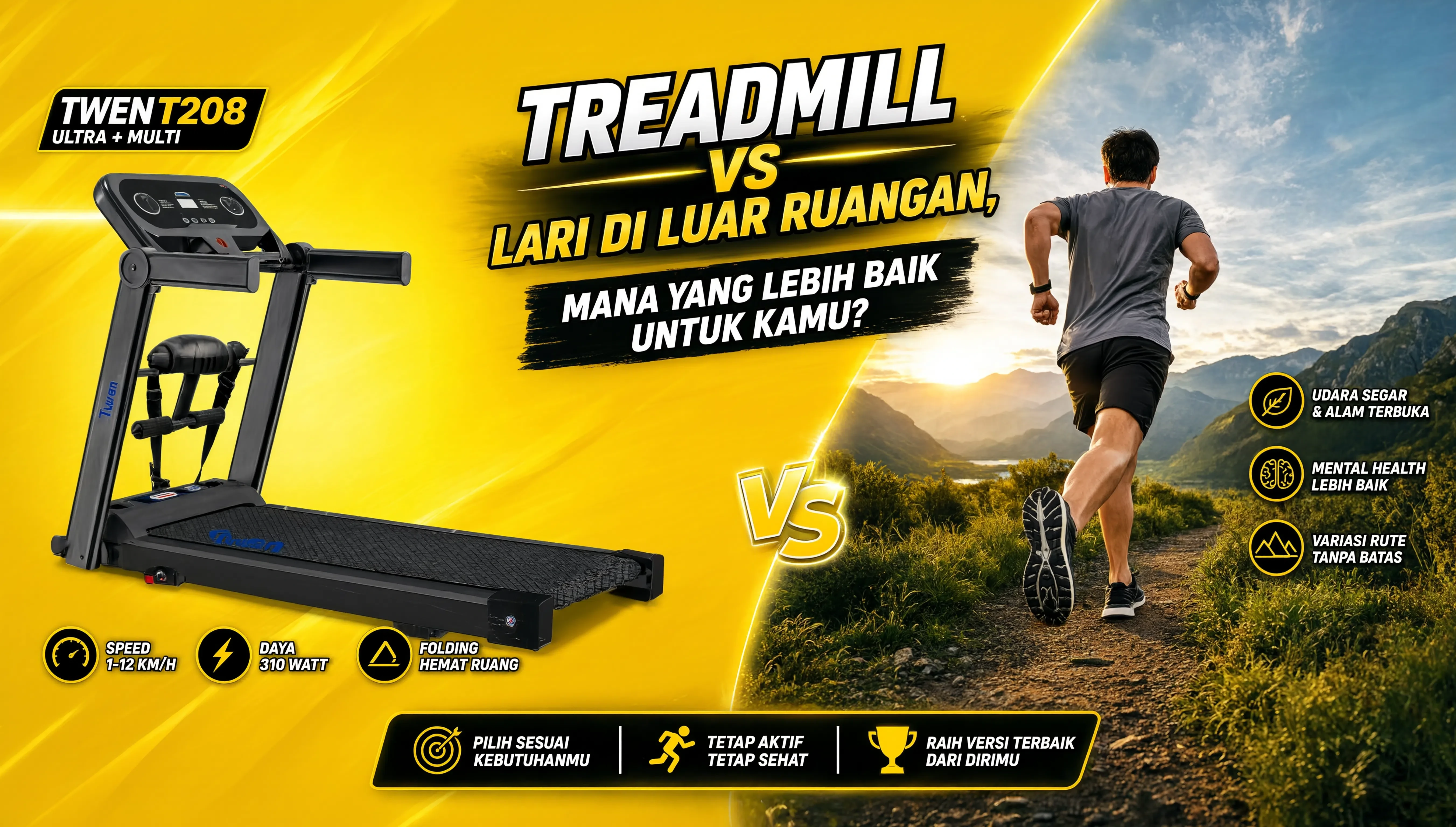 Treadmill vs Lari di Luar Ruangan, Mana yang Lebih Baik untuk Kamu?