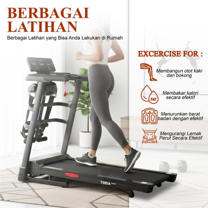 TWEN T695A Multi Treadmill Listrik Multifungsi Portable Treadmil Gambar produk 7