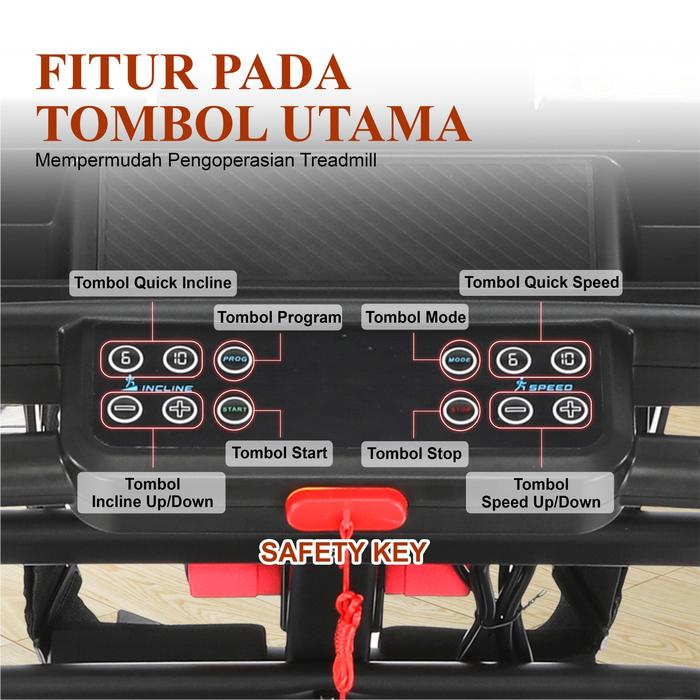 TWEN T695A Multi Treadmill Listrik Portable Multifungsi Treadmil Gambar produk 3