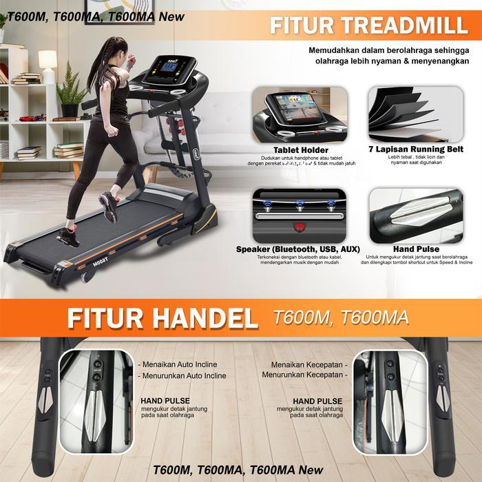 TWEN T600MA Treadmil Listrik Multifungsi Treadmill Gambar produk 4
