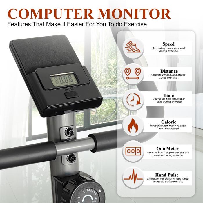 TWEN MB520 Alat Fitness Sepeda Statis Magnetic Bike Kardio Gambar produk 5