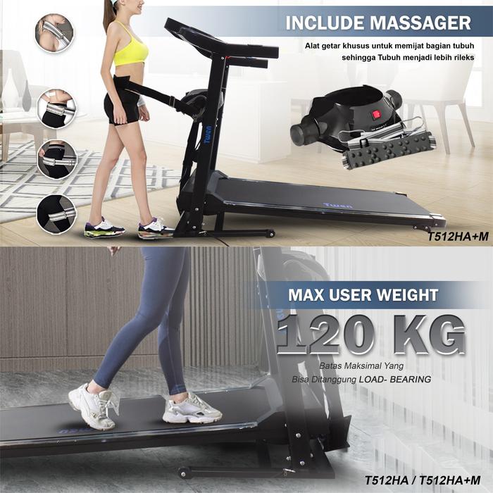 TWEN T510MTANew Treadmill Listrik Multifungsi Portable Treadmil Gambar produk 7