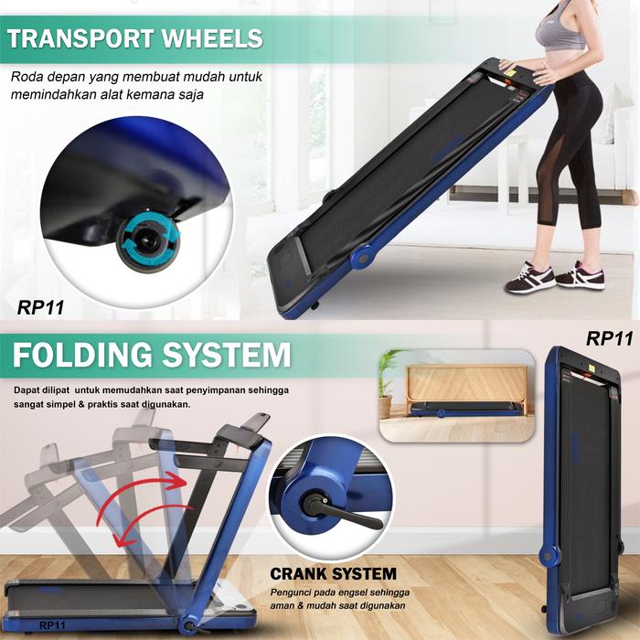 TWEN RP11 Merah Running Pad Treadmill Listrik Portable Gambar produk 4