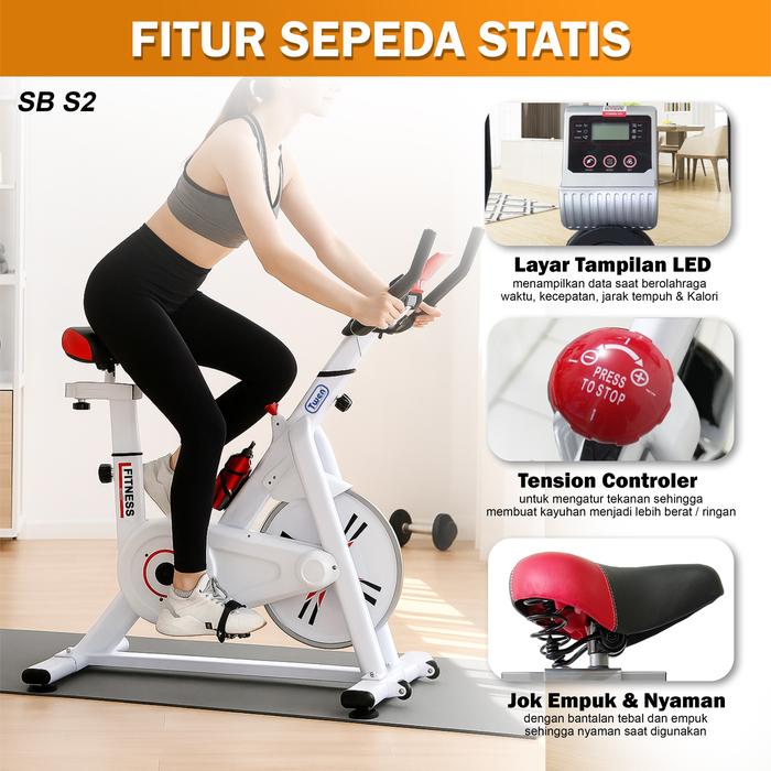 Twen S2 Black + App Spin Bike Sepeda Kardio Statis Fitness Alat Gambar produk 4