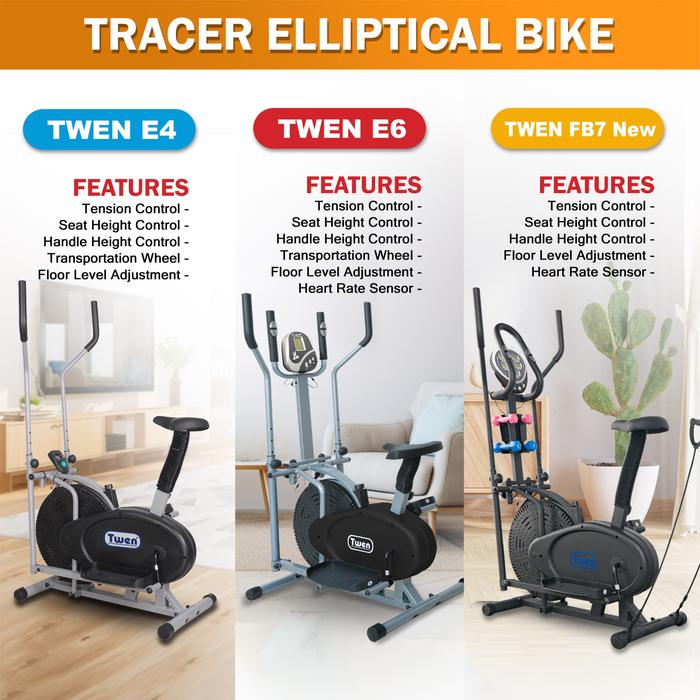 Twen FB7 Black Elliptical Bike Tracer Cross Trainer Orbitrack Gambar produk 3