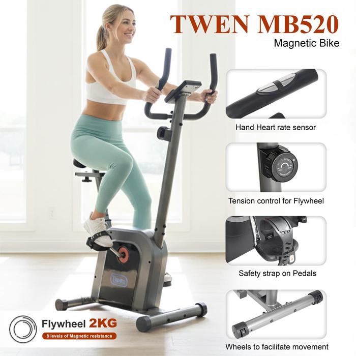 TWEN MB520 Alat Fitness Sepeda Statis Magnetic Bike Kardio Gambar produk 3