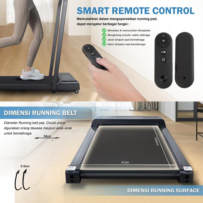 TWEN RP9HPro Sky Blue Running Pad Treadmill Listrik Portable Gambar produk 4