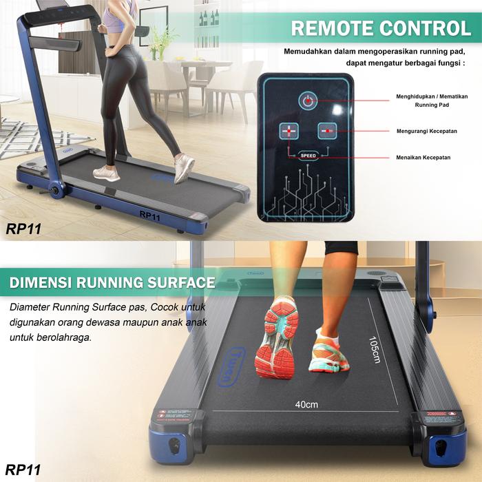 TWEN RP11 Merah Running Pad Treadmill Listrik Portable Gambar produk 3
