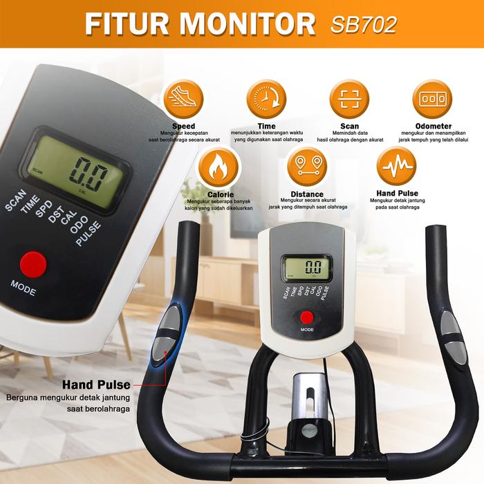 Twen SB702 + App Spinning Bike Sepeda Kardio Statis Fitness Alat Gambar produk 5
