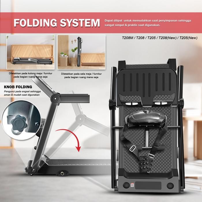 TWEN T205 Ultra Plus Treadmil Listrik Treadmill Portable Gambar produk 3