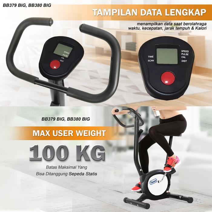 Twen BB380BIG White Belt Bike New Big Exercise Fitness Alat Gambar produk 2