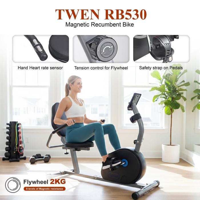 TWEN MB520 Alat Fitness Sepeda Statis Magnetic Bike Kardio Gambar produk 6