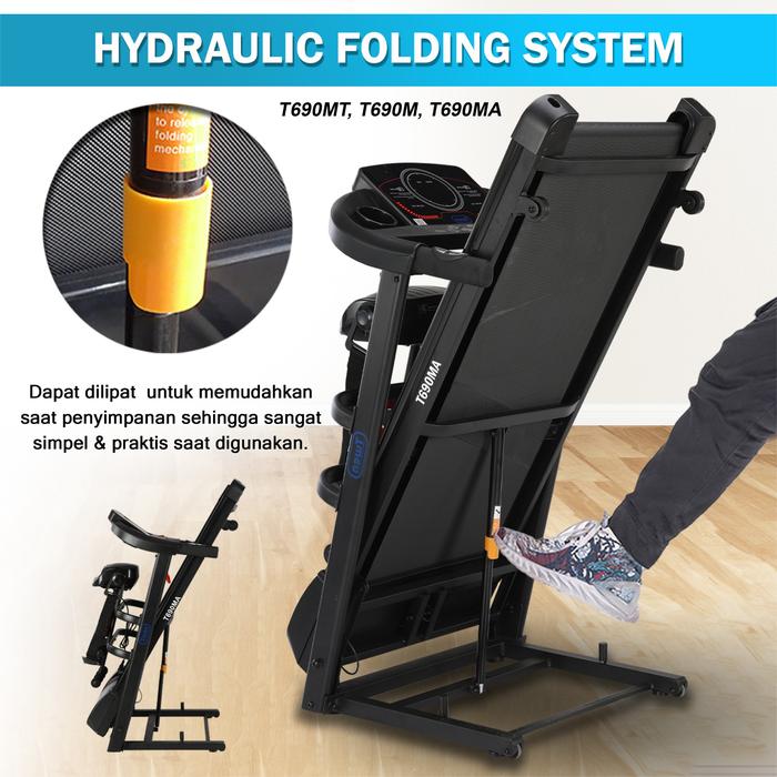 TWEN T690MT Treadmill Listrik Multifungsi Portable Treadmil Gambar produk 4