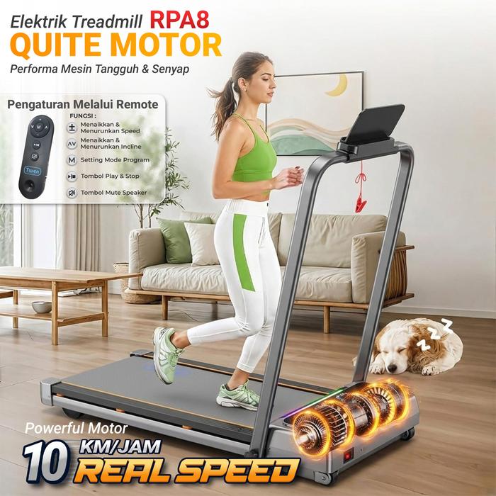 TWEN RPA8 Hitam Treadmill Listrik Portable Multifungsi Treadmil Gambar produk 6
