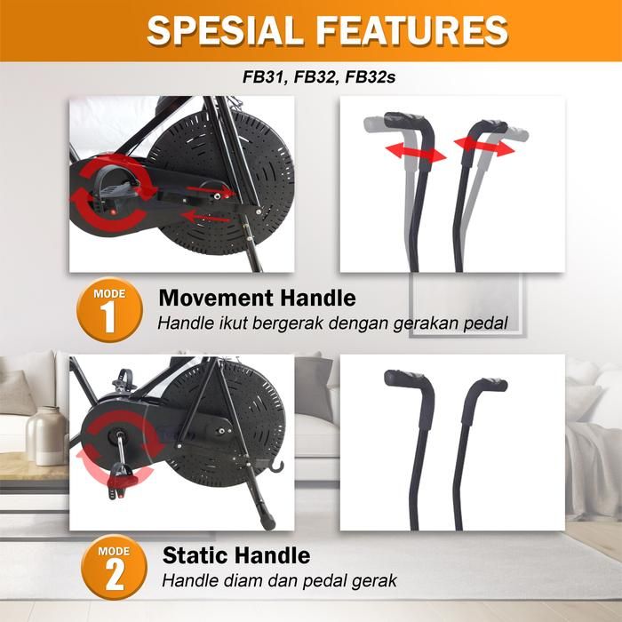 Fan Bike TWEN FB32 Platinum Sepeda Statis Orbitrack Gambar produk 5