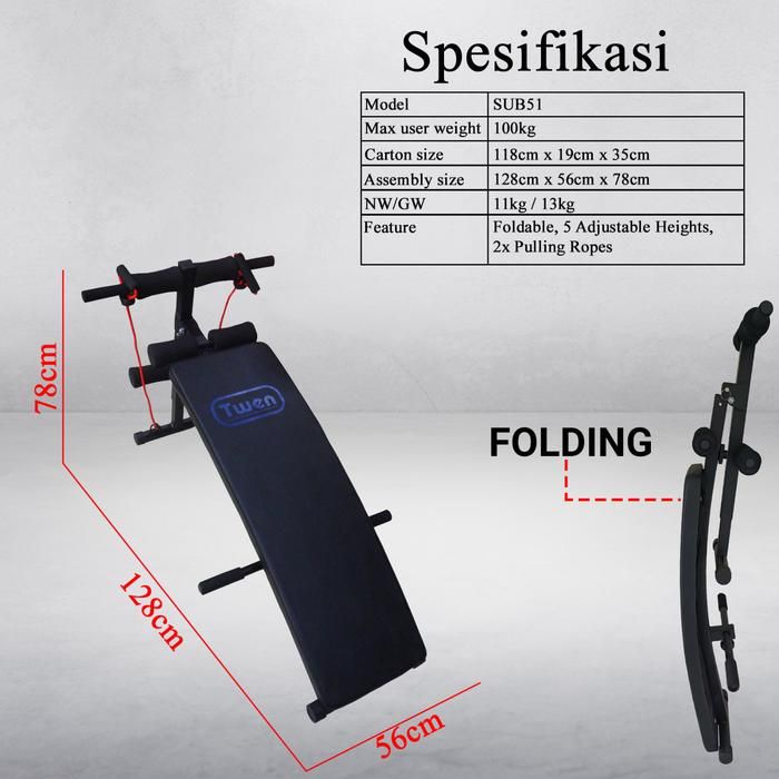 TWEN Inversion Table IT02 Foldable Premium Headstand Trainer Gambar produk 5