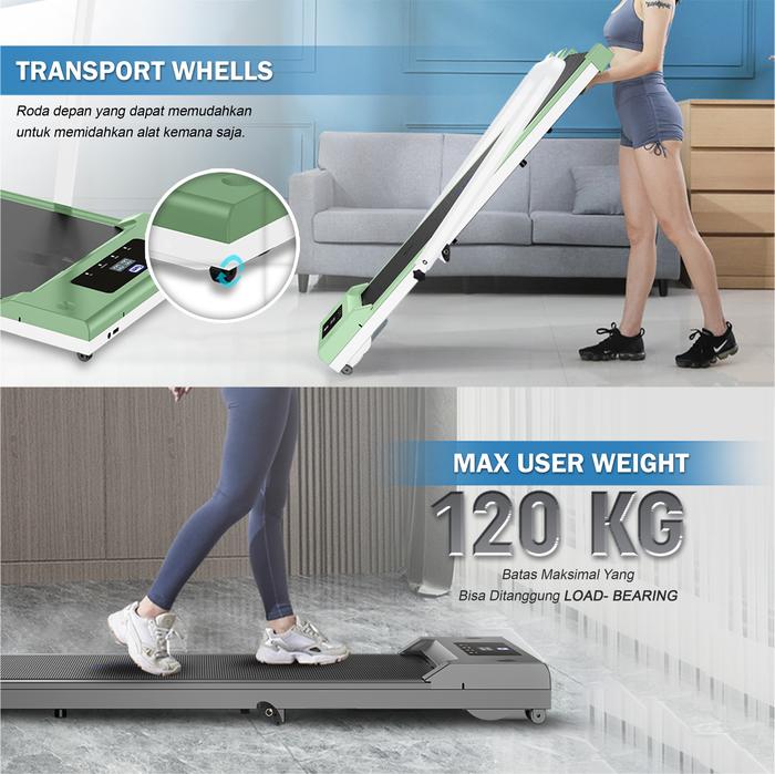 TWEN RP9H Ultra Silver Running Pad Treadmill Listrik Portable Gambar produk 7