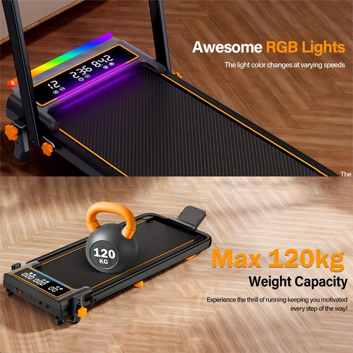 SUPOTSU Seishin Black Treadmill Listrik Portable Multifungsi Gambar produk 5