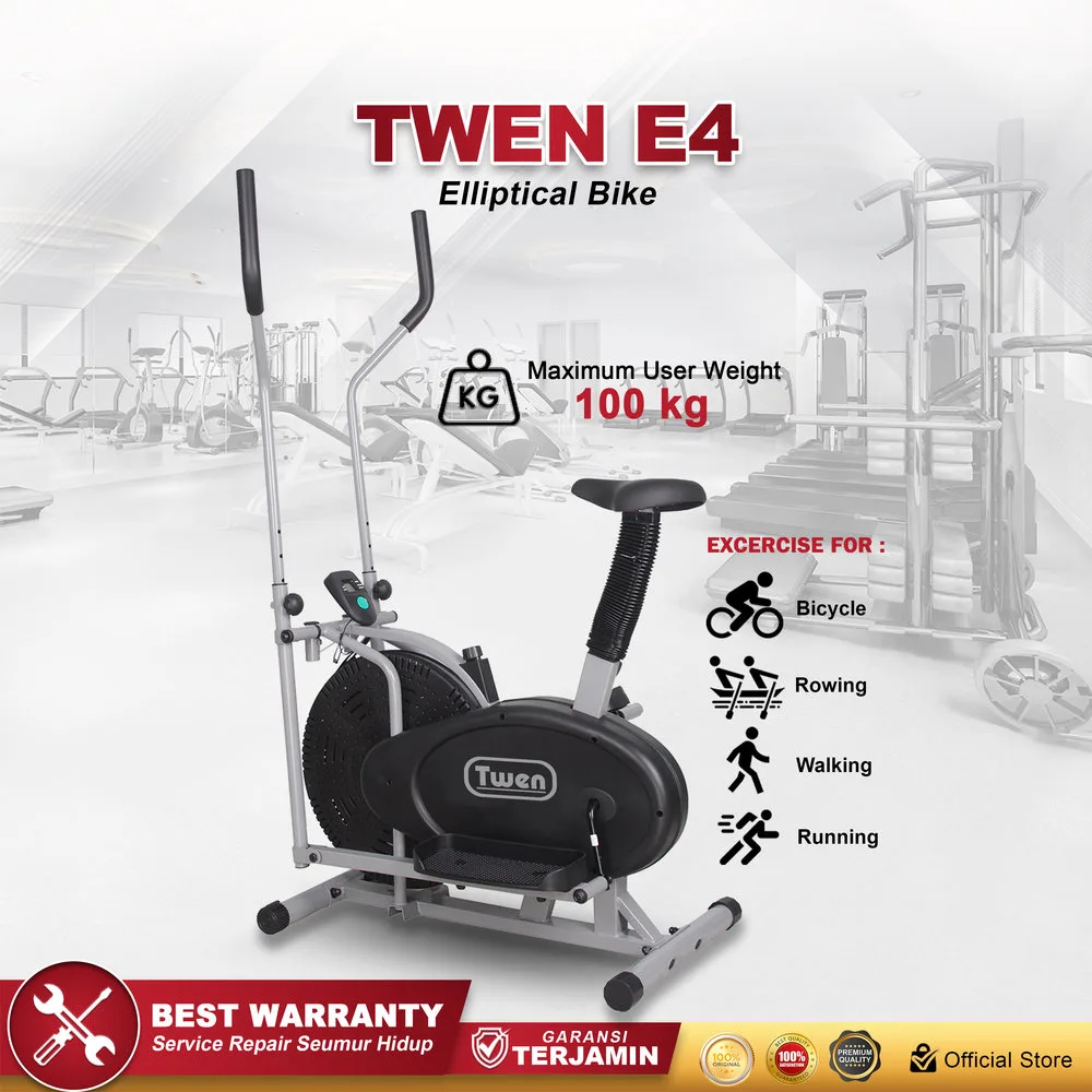 Twen E4N Orbitrack Tracer Elliptical Bike Sepeda Fitness Statis