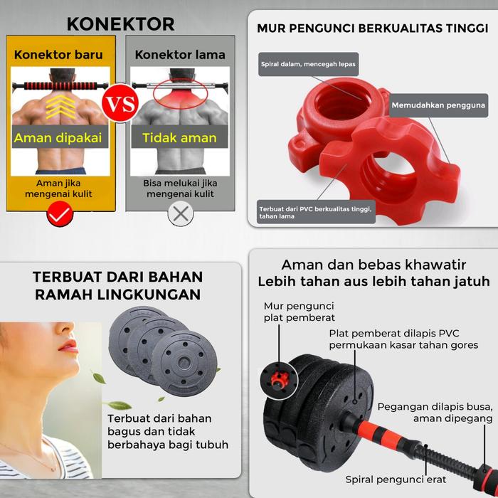 TWEN Dumbbell Set 20kg Gambar produk 3