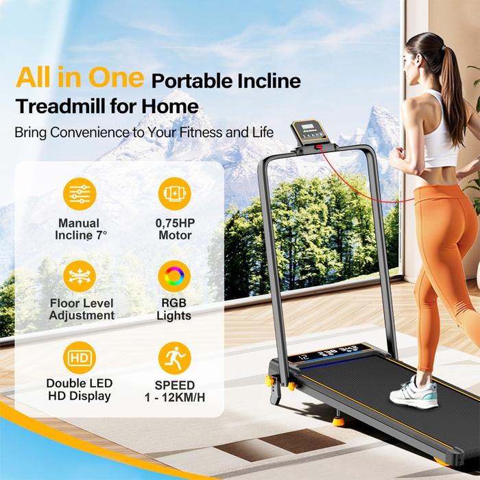 SUPOTSU Seishin Silver Treadmill Listrik Portable Multifungsi Gambar produk 7