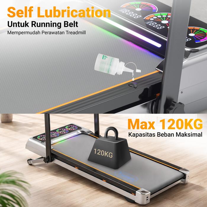 TWEN RPA8 Silver Treadmill Listrik Portable Multifungsi Treadmil Gambar produk 5