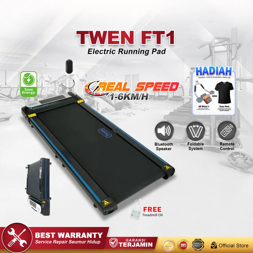 TWEN FT1 Running Pad Treadmill Listrik Portable Multifungsi