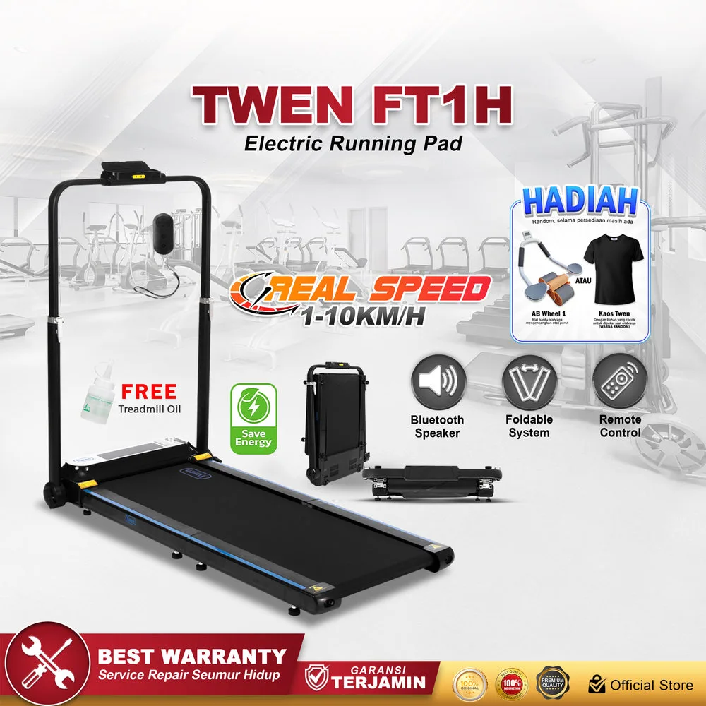TWEN FT1H Running Pad Treadmill Listrik Portable Multifungsi
