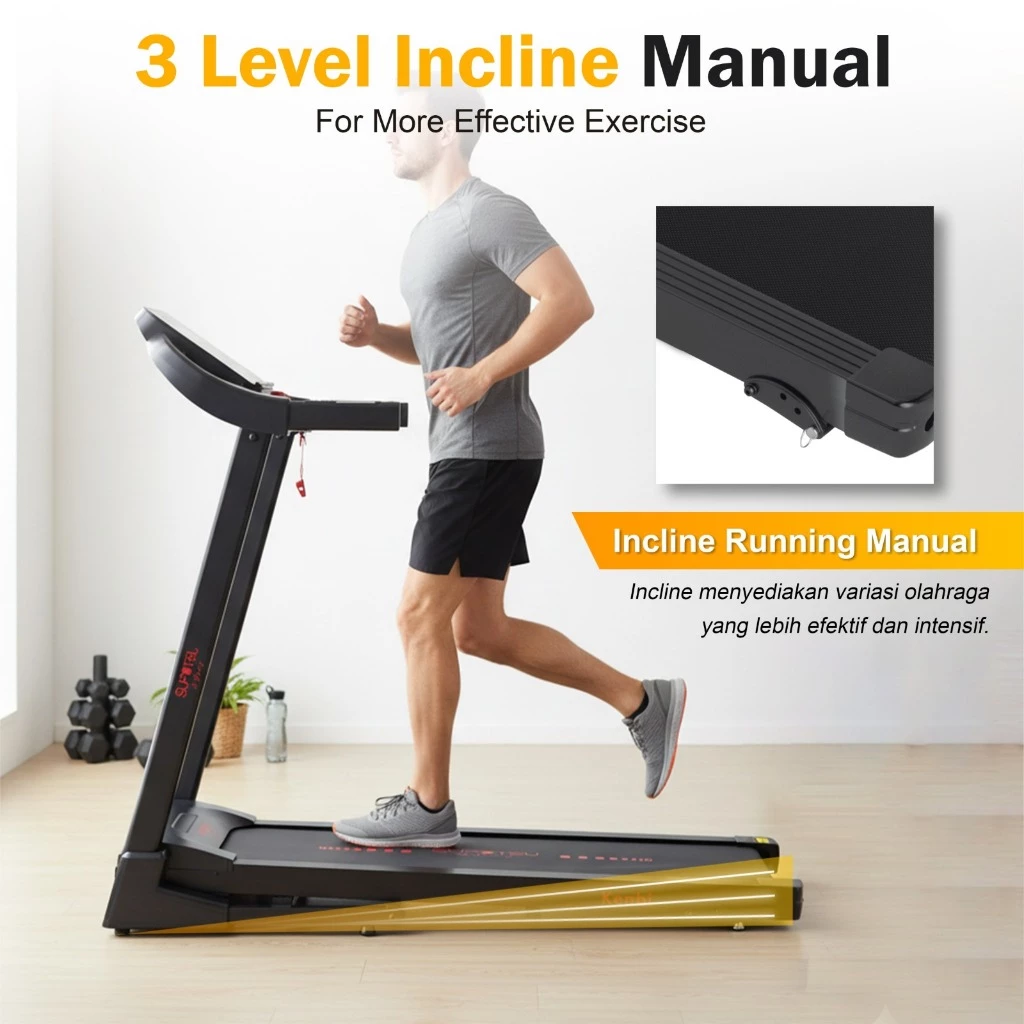 SUPOTSU Kenbi Gold Multi Treadmill Listrik Portable Multifungsi Gambar produk 5
