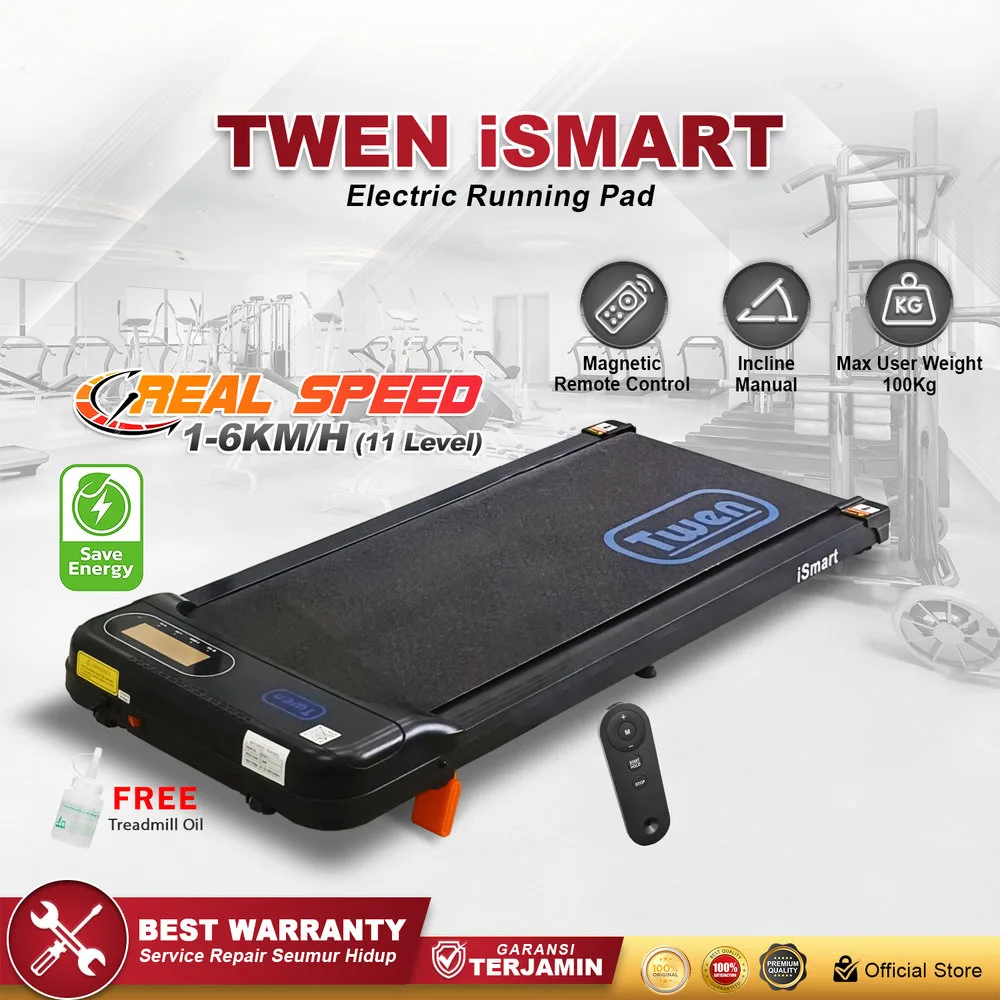 TWEN Ismart Running Pad Treadmill Listrik Portable Multifungsi