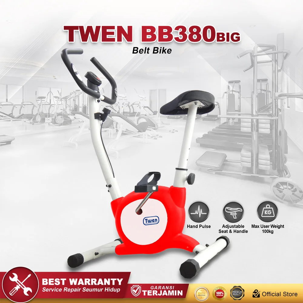Twen BB380BIG Red Belt Bike New Big Exercise Fitness Alat