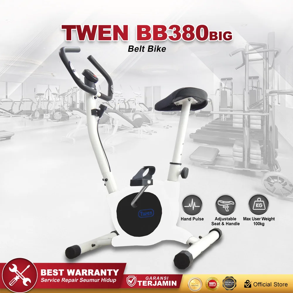 Twen BB380BIG White Belt Bike New Big Exercise Fitness Alat