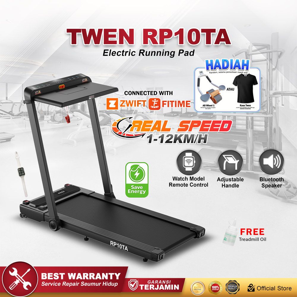 TWEN RP10TA Running Pad Treadmill Listrik Treadmill Portable Treadmill Multifungsi Treadmil Lipat Alat Olahraga
