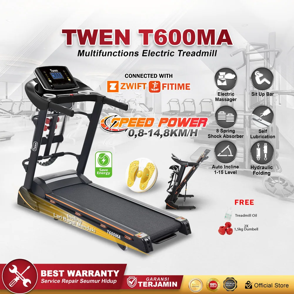 TWEN T600MA Treadmil Listrik Multifungsi Treadmill