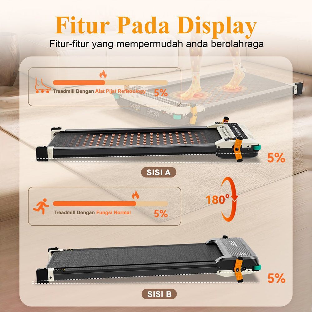 SUPOTSU KUMO Treadmill Listrik Portable Multifungsi Treadmil Gambar produk 6