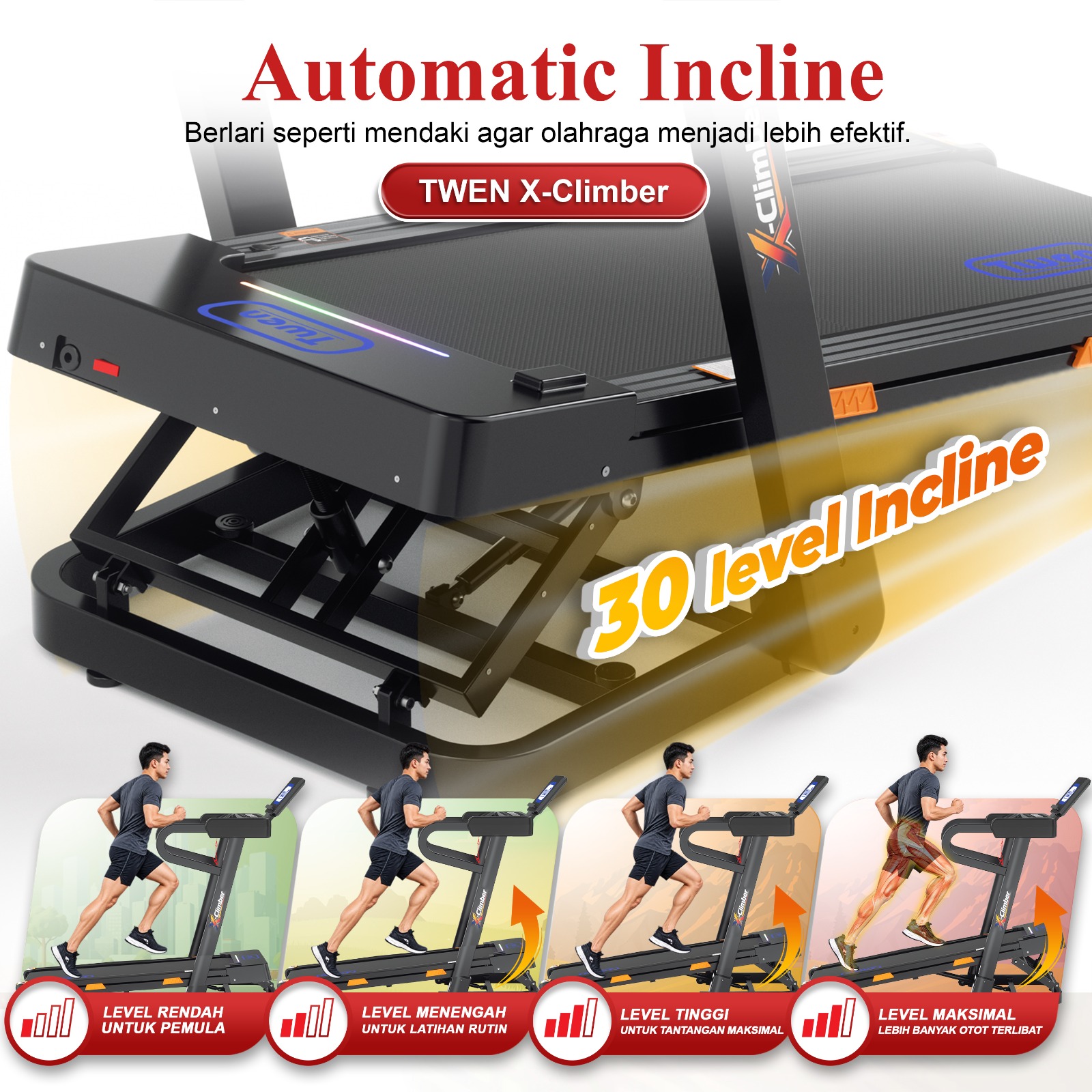 TWEN X-Climber Treadmill Listrik Multifungsi Gambar produk 7