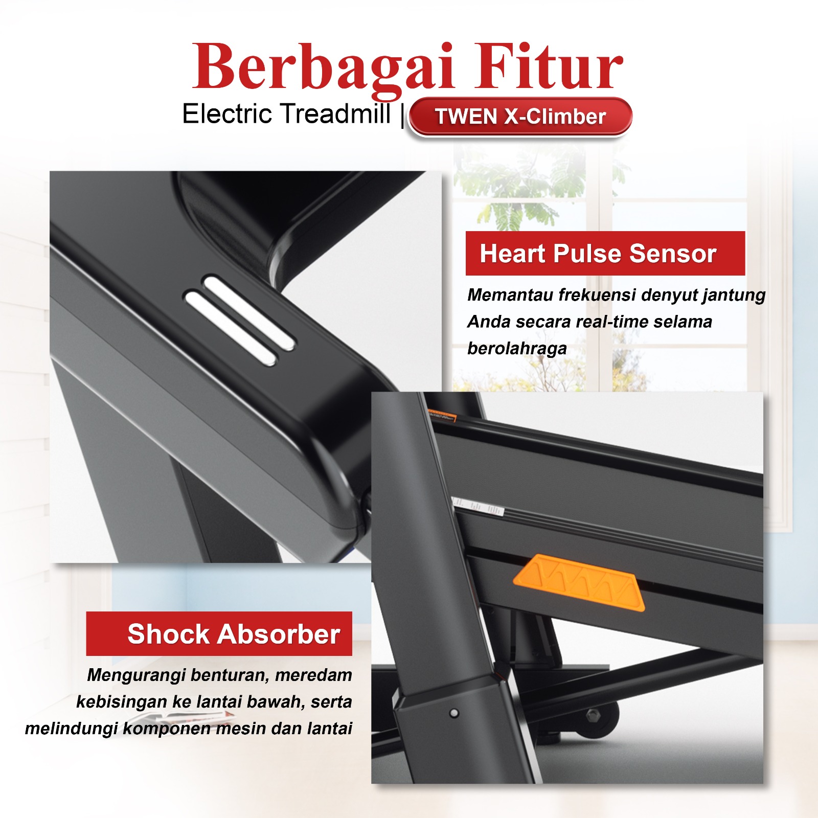 TWEN X-Climber Treadmill Listrik Multifungsi Gambar produk 4